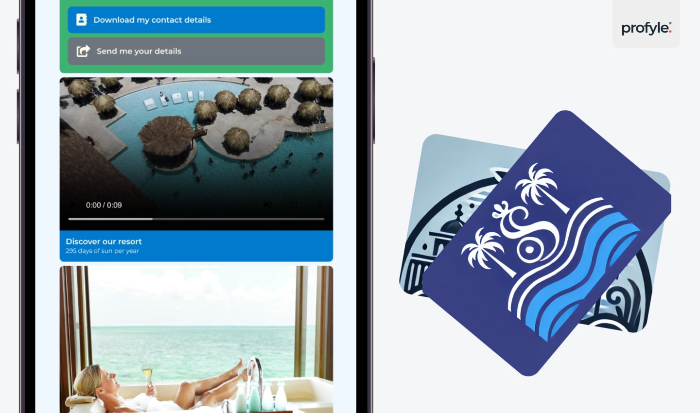 An example of digital business cards for hotels