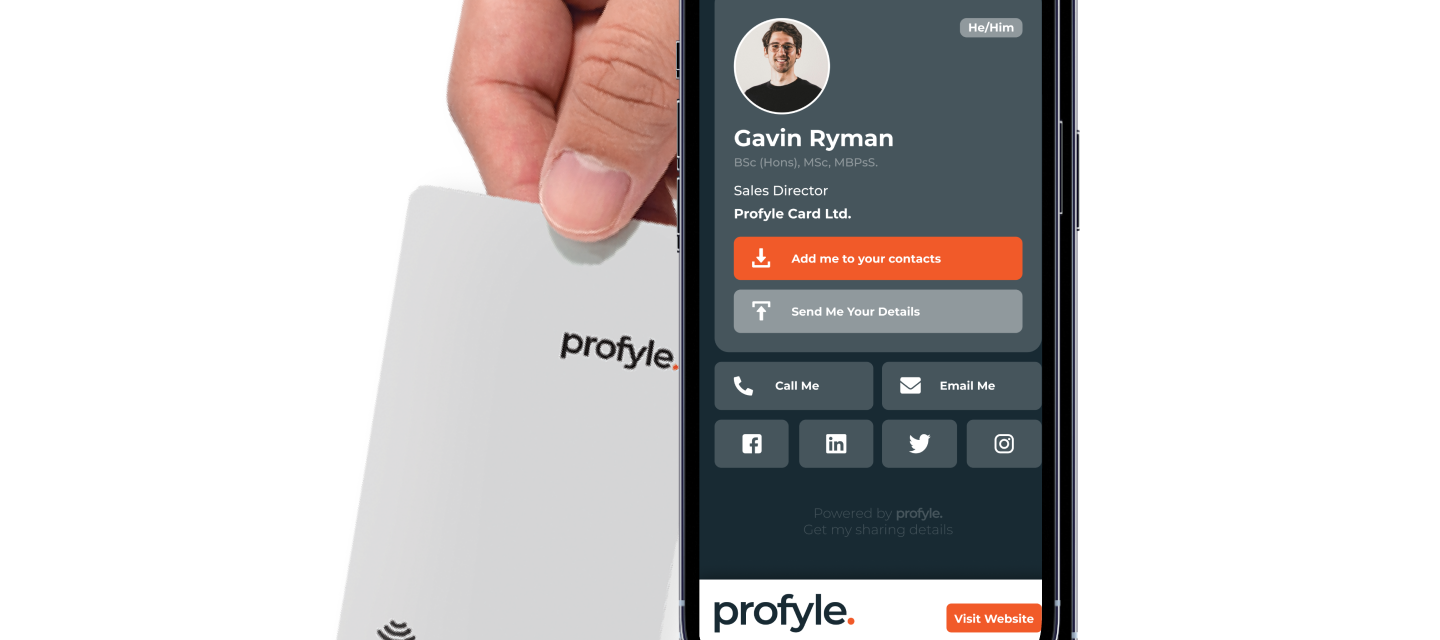 An example of a digital business card from Proyle