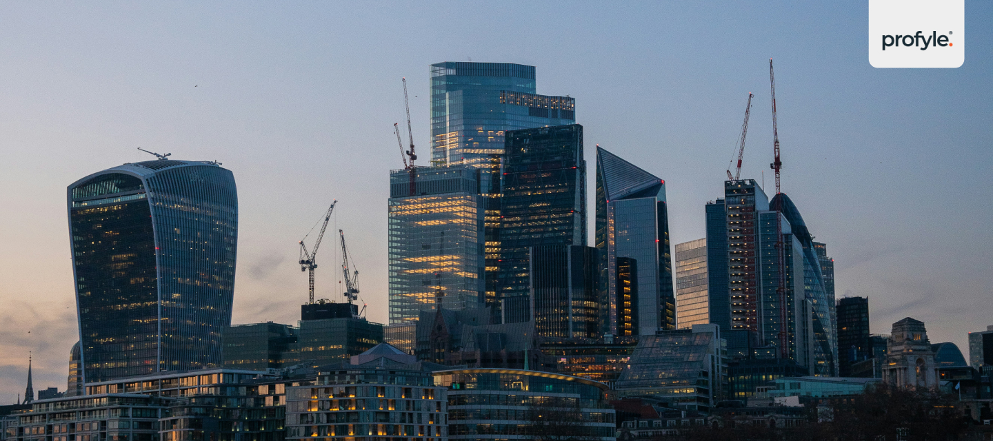 A view of the financial and business district of the City