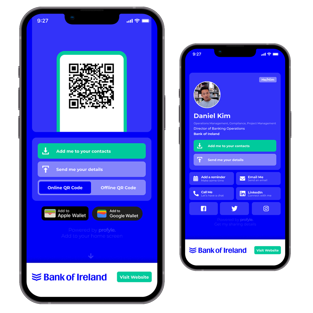 A QR business card from BOI - created with Profyle