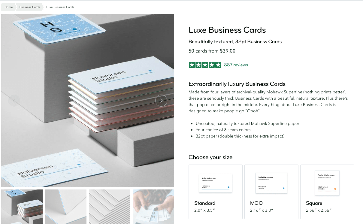 Moo Business Card pricing