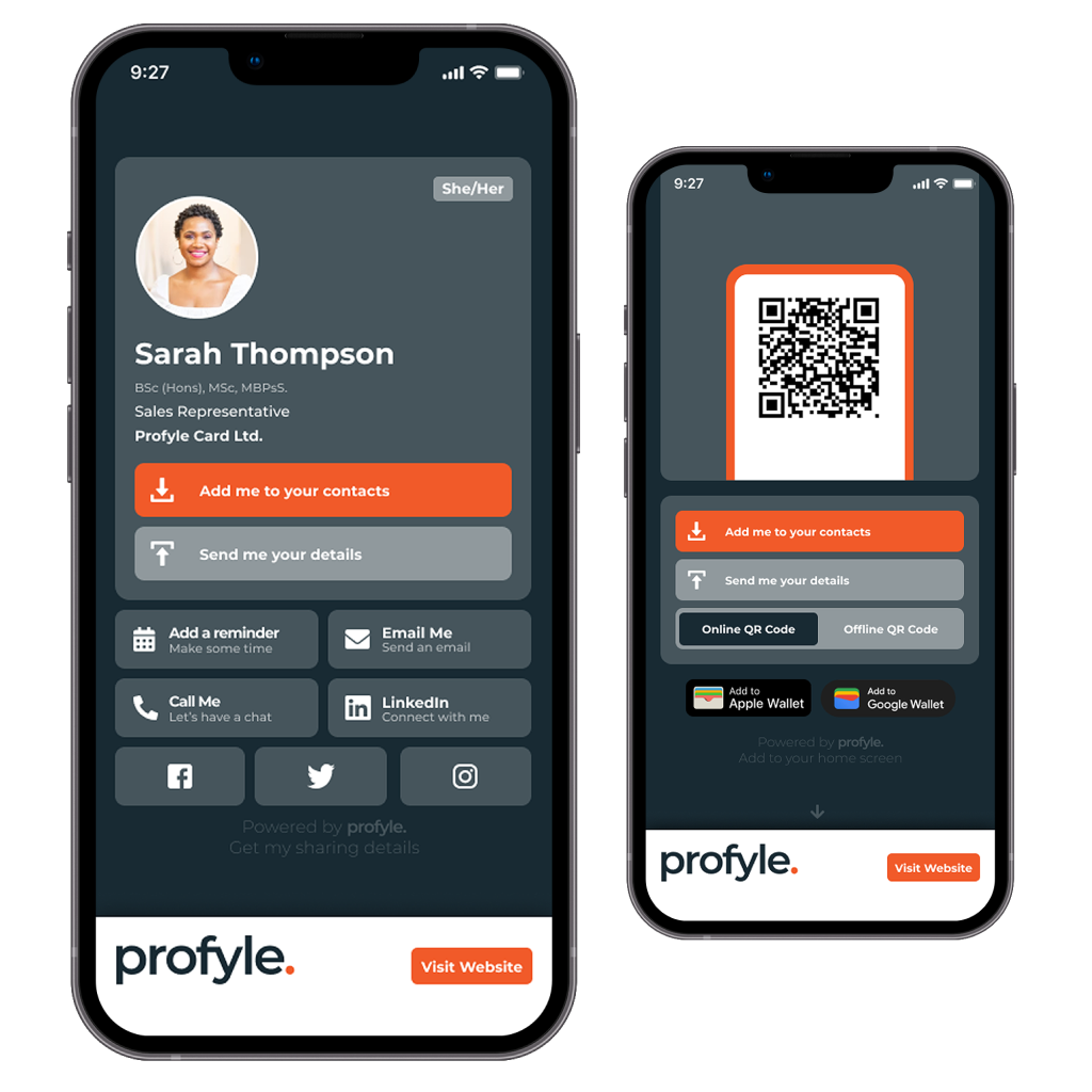 Profyle digital business card