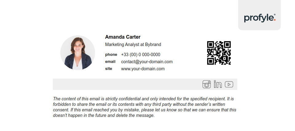 QR code in an email signature.