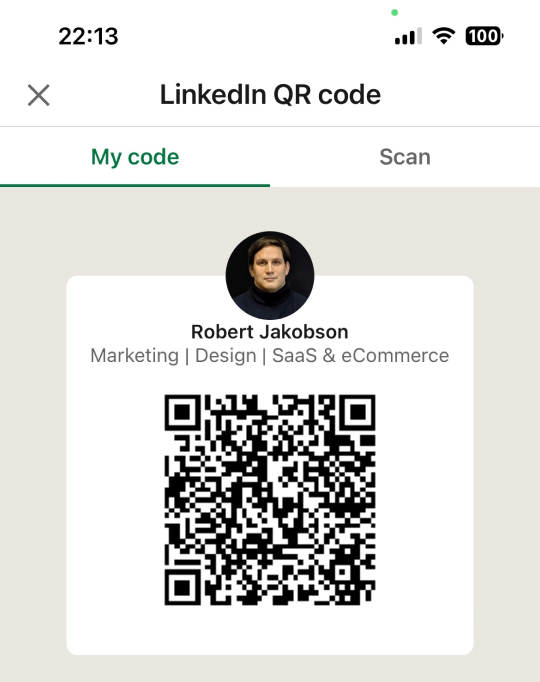 The LinkedIn QR Code itself