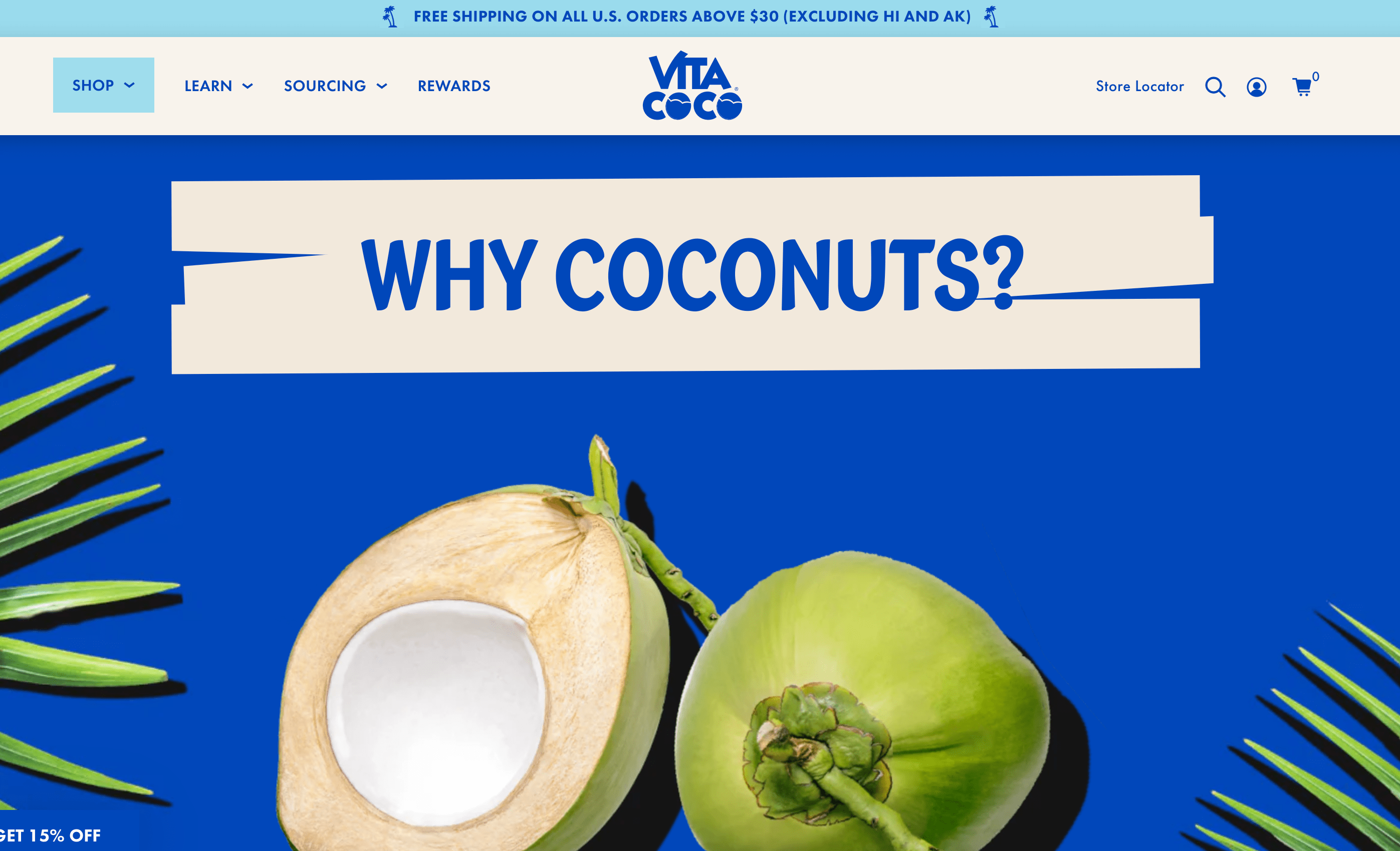 Vita Coco educational lead generation website