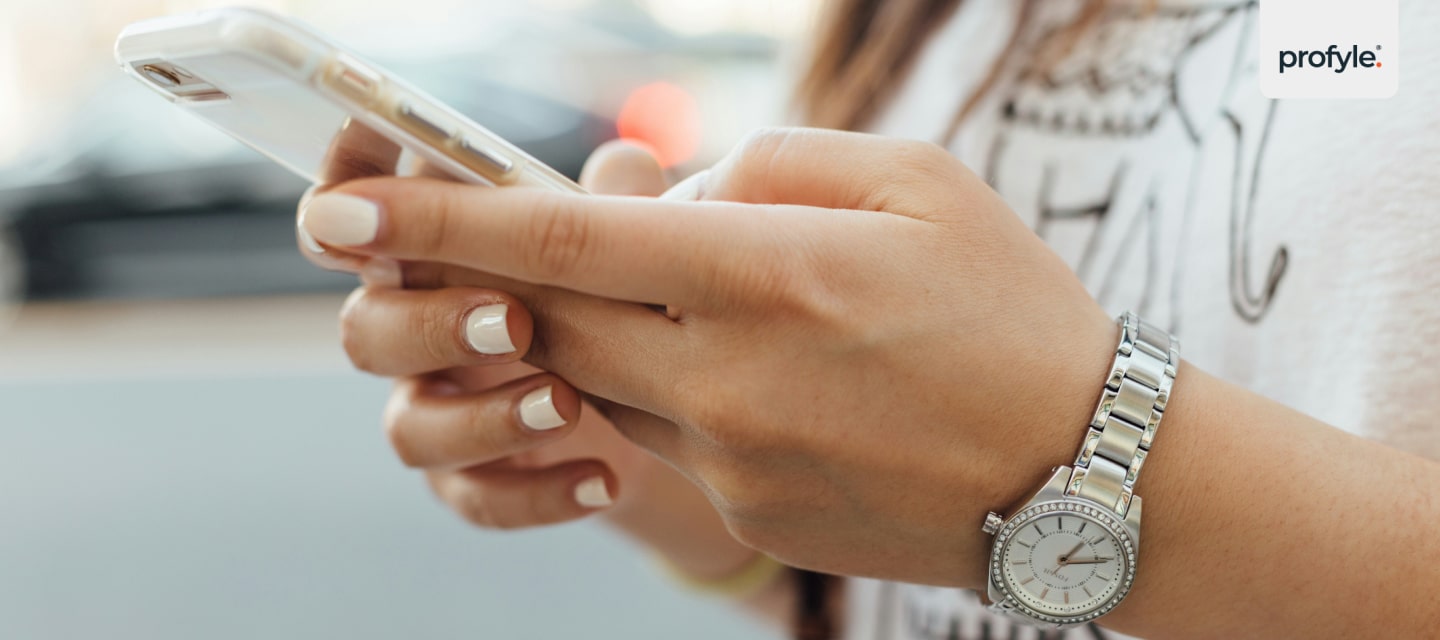 A smartphone in use