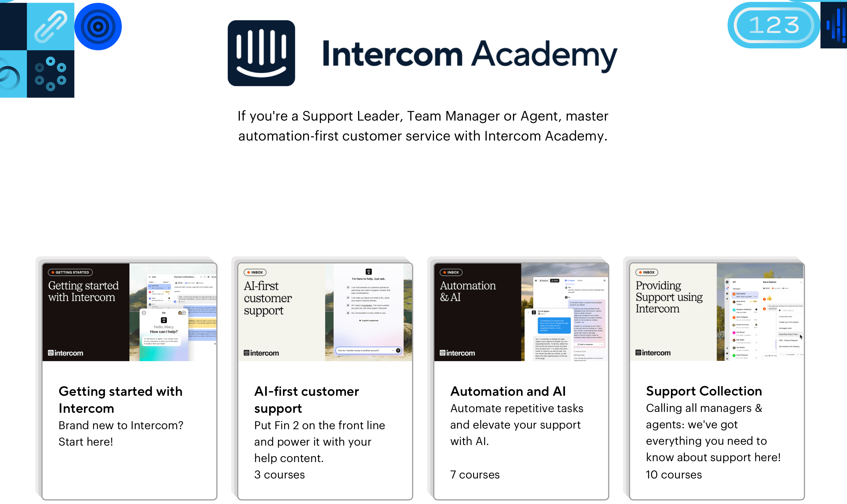 Educational content academy for lead generation from Intercom