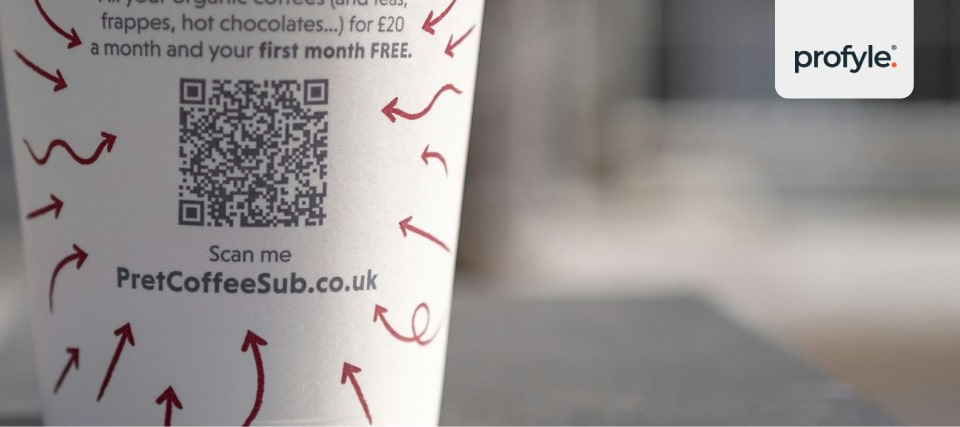 QR code on a coffee cup